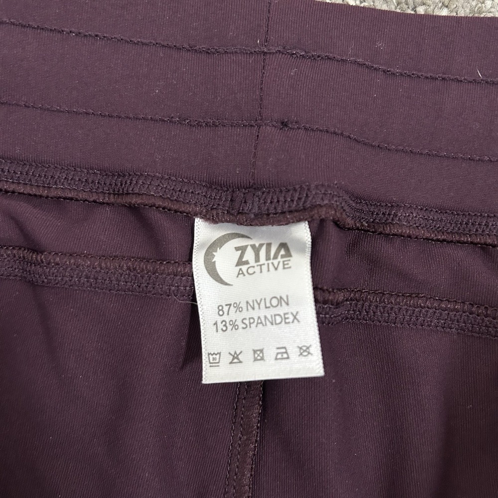 ZYIA Active Unwind Joggers Womens XL Plum Maroon Stretch Pants Drawstring EUC - Picture 6 of 10